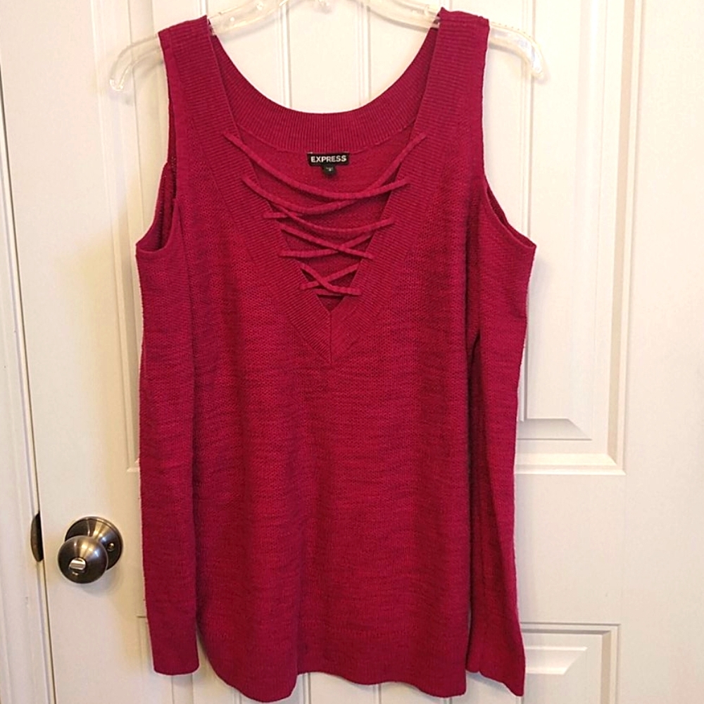 Cutout Shoulders Express Sweater